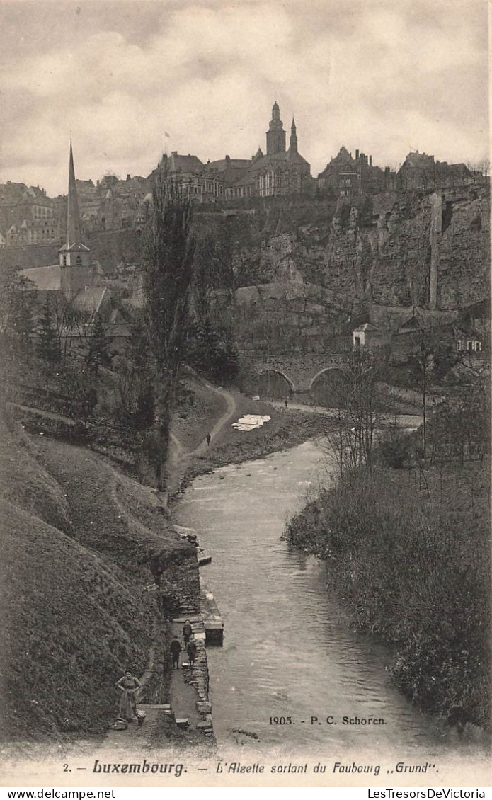 LUXEMBOURG - L'Alzette Sortant Du  Faubourg - "Grund " - Animé - Carte Postale Ancienne - Luxemburg - Stad