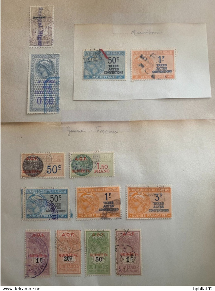 !!! A.O.F, SENEGAL, NIGER, MAURITANIE ET GUINÉE, LOT DE TIMBRES FISCAUX - Used Stamps