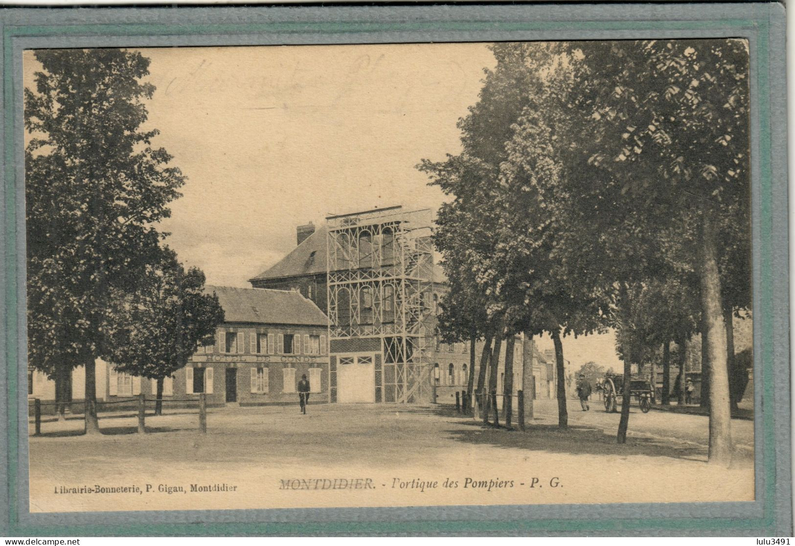 CPA (80) MONTDIDIER - Thème: Caserne-Pompier-Pompiers-Portique D'entrainement - 1914 - Montdidier