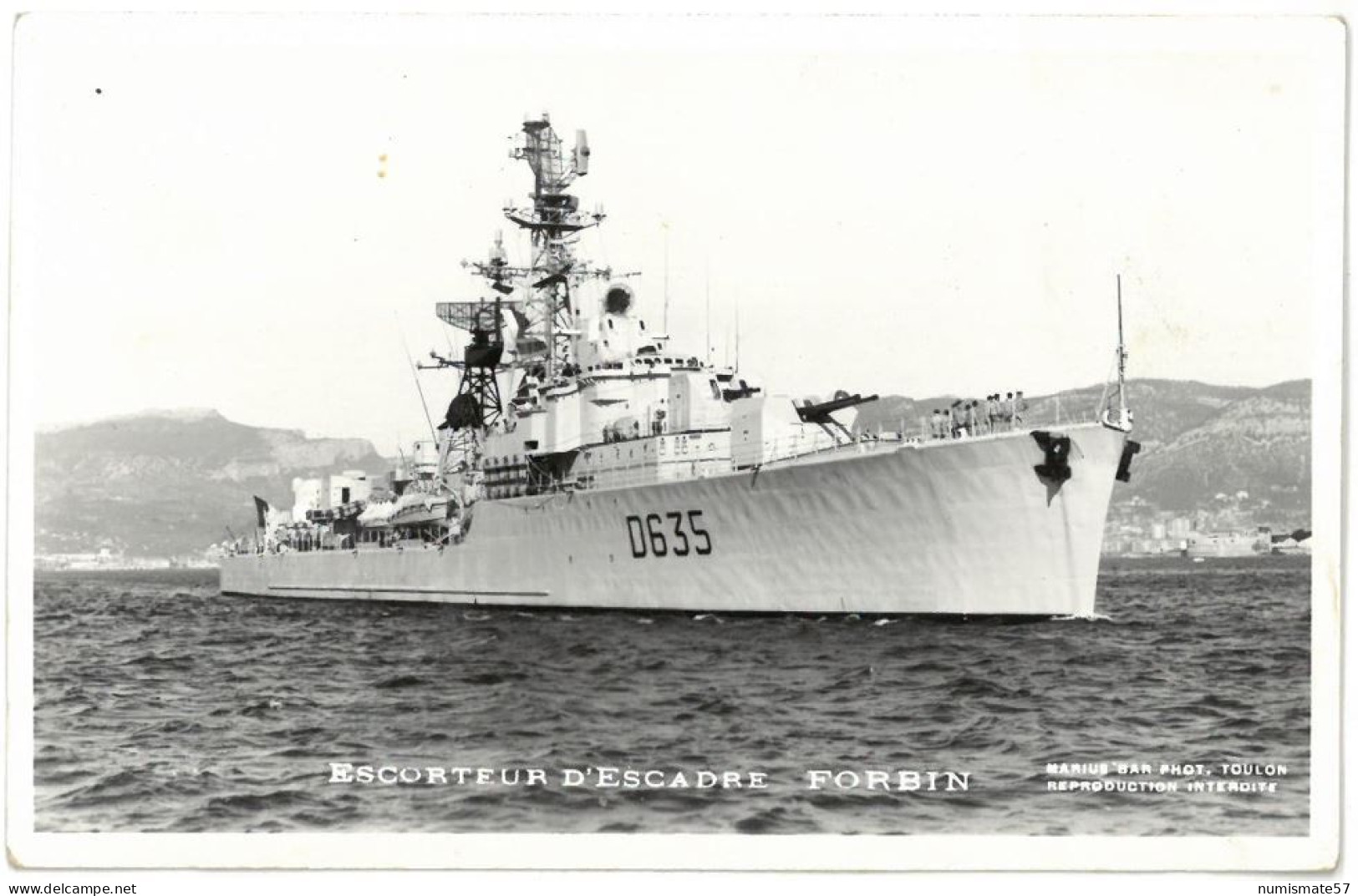 CPA Escorteur D'Escadre FORBIN - Ed. Marius Bar , Toulon - Warships