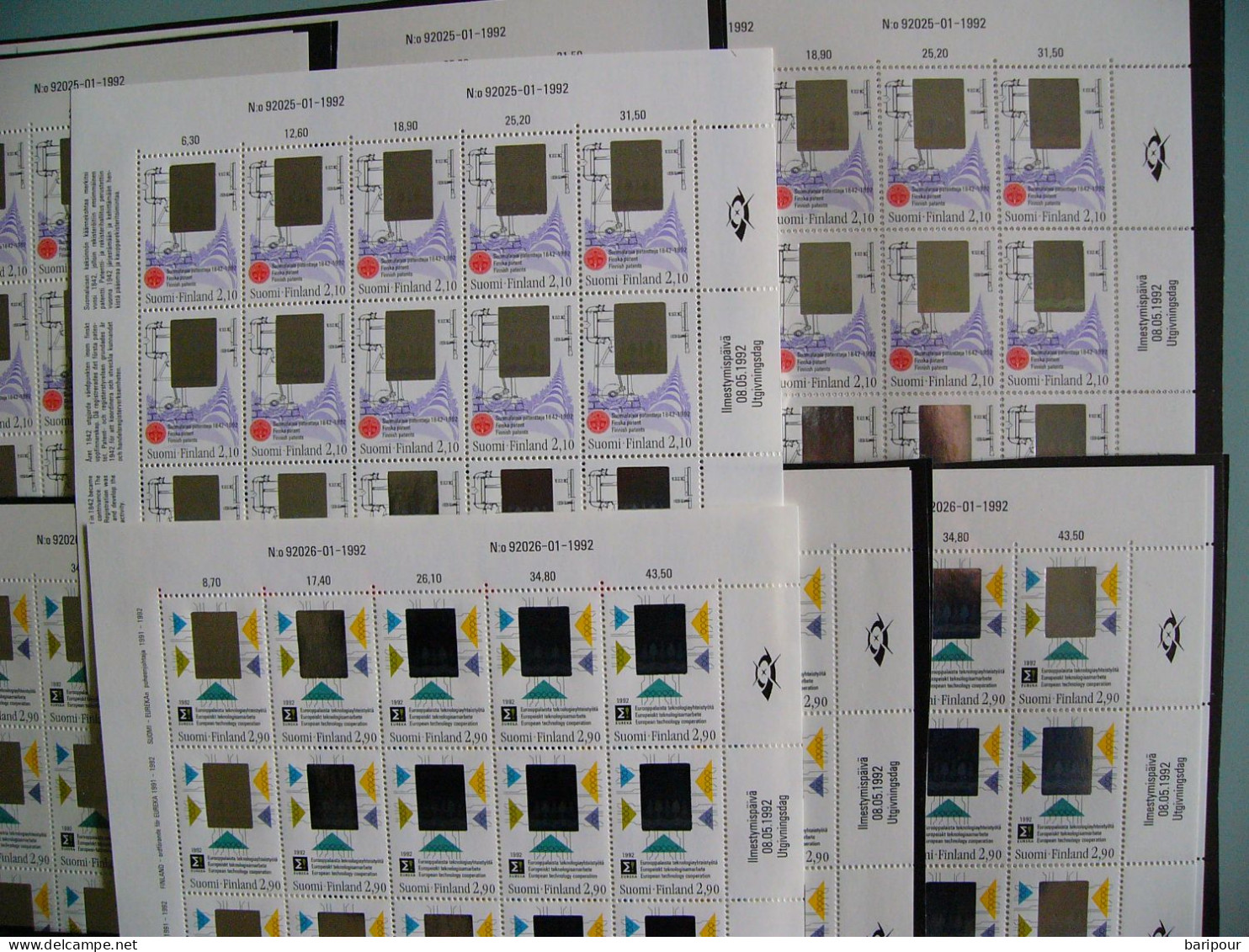 Finnland 1992** Technologie 25 Kompl. Sätze Kleinbogen MiNr. 1175-1177 Michel 3000,- Euro - Unused Stamps