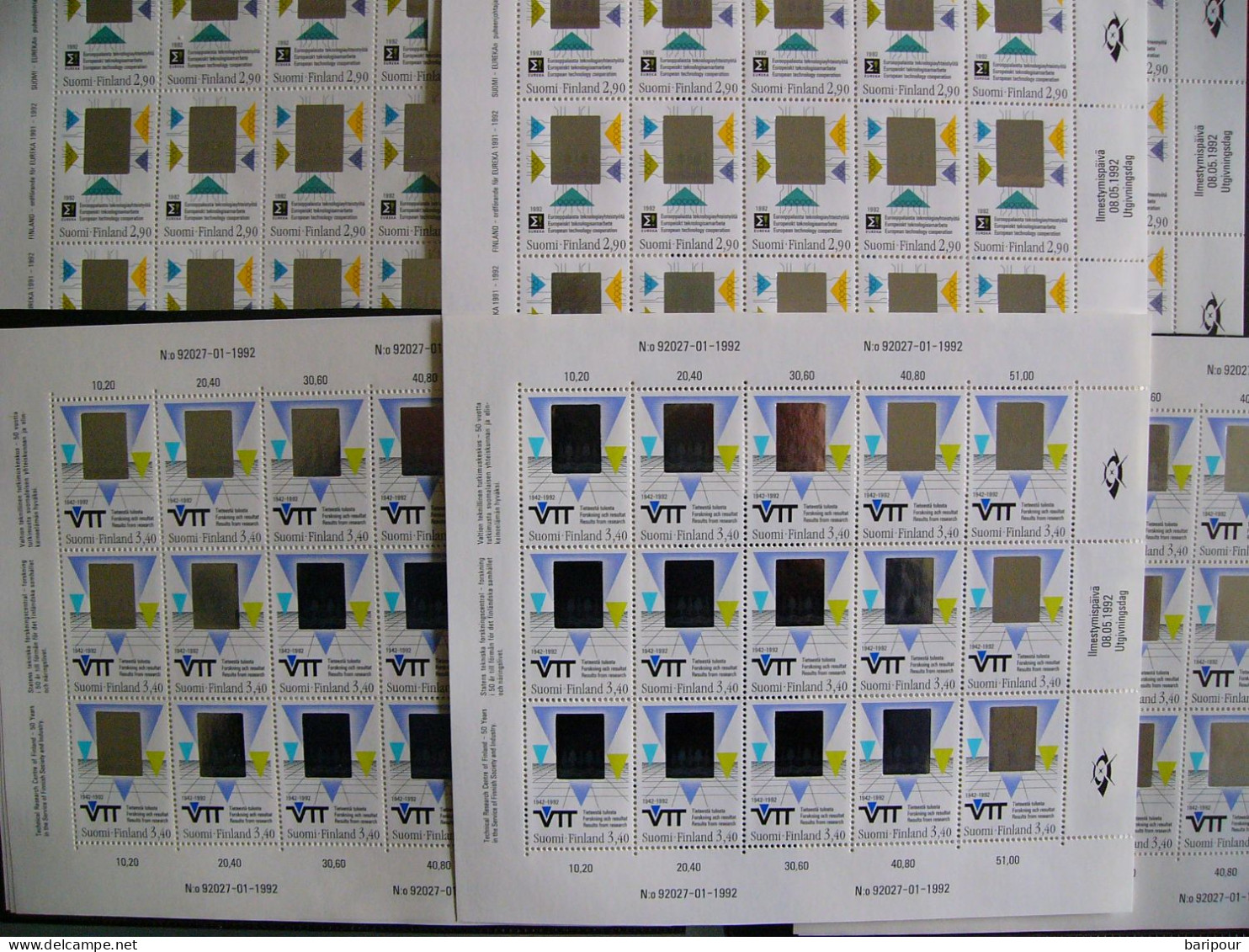 Finnland 1992** Technologie 25 Kompl. Sätze Kleinbogen MiNr. 1175-1177 Michel 3000,- Euro - Ongebruikt