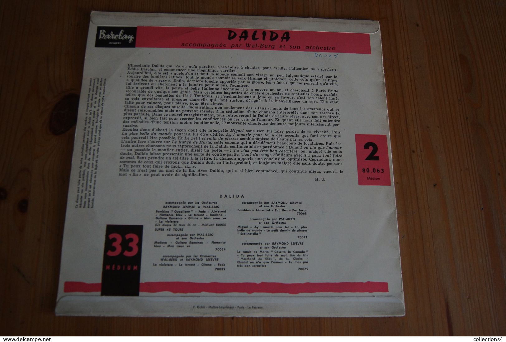 DALIDA MIGUEL 25 CM 1957 VALEUR+ - Sonstige - Franz. Chansons