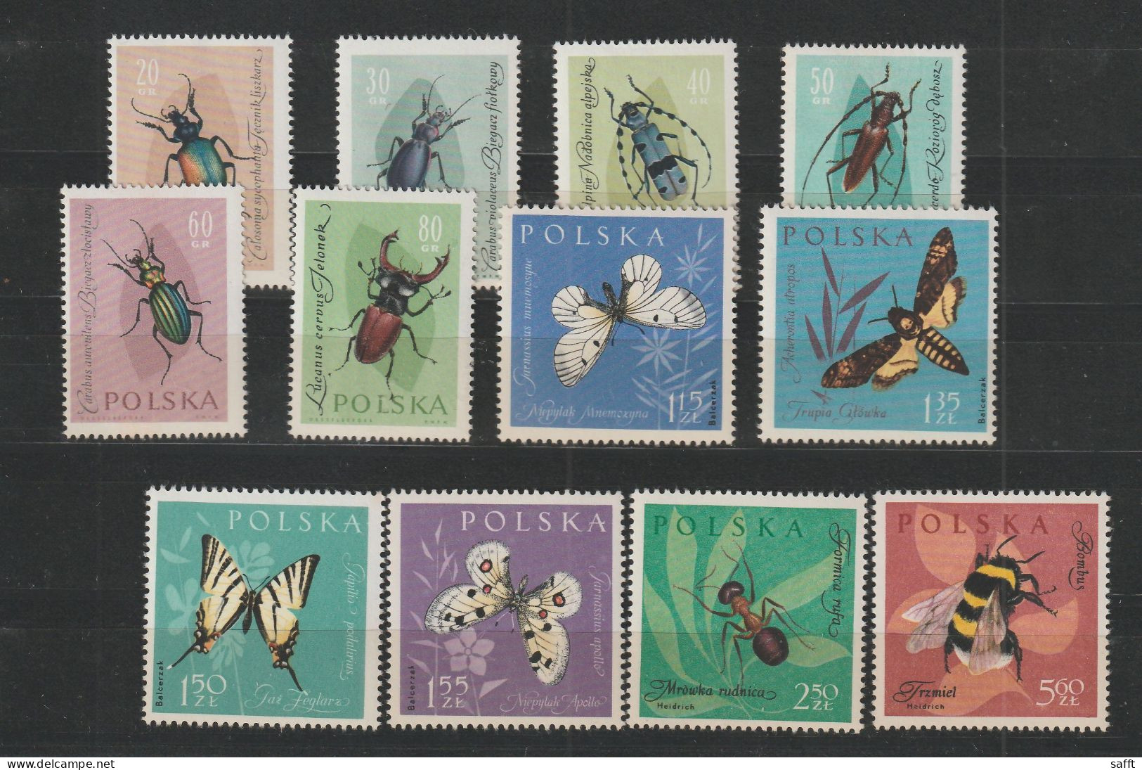 Polen 1277/1288 Postfrisch - Käfer, Schmetterlinge, Ameisen, Bienen 1961 - Sammlungen