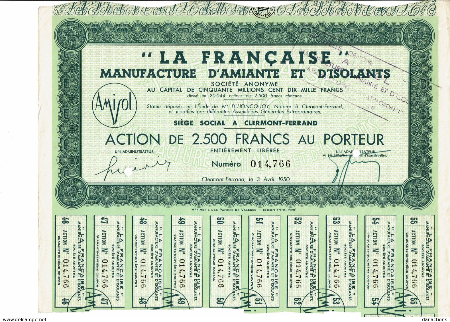 63-MANUFACTURE D'AMIANTE. "LA FRANCAISE" 1921 Lot De 3 - Other & Unclassified
