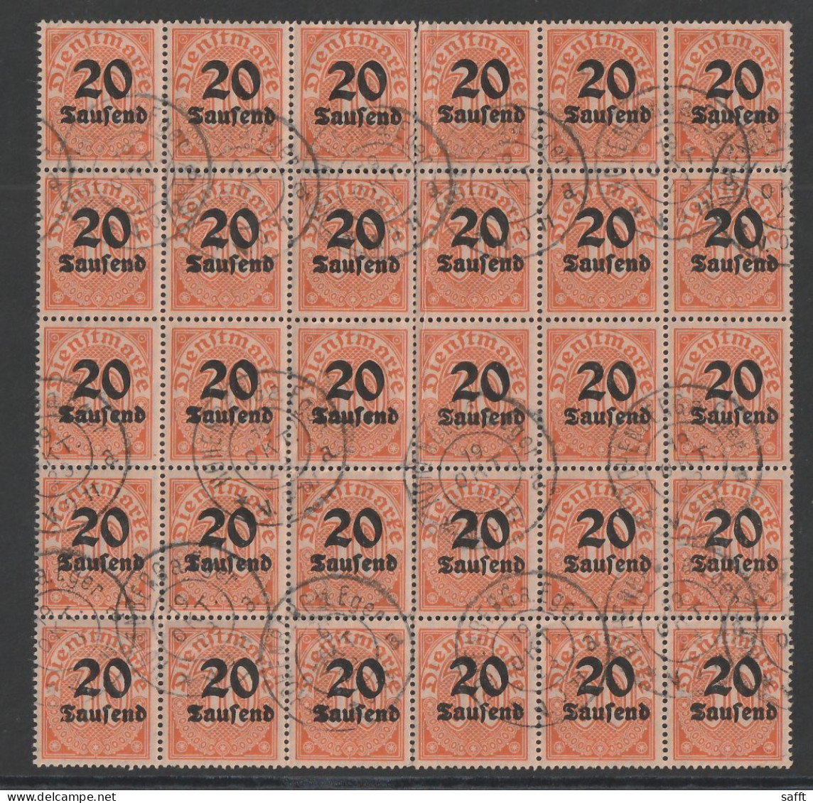 Deutsches Reich Dienstmarke 90 Gestempelt Im 32er-Block - Officials
