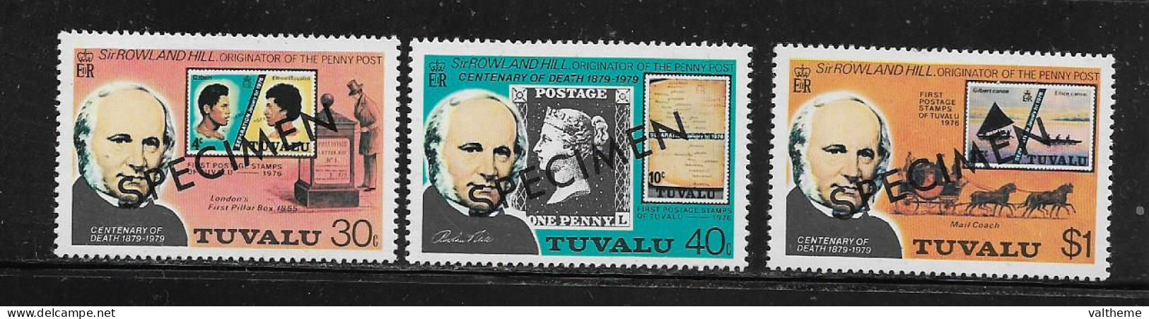 TUVALU  ( DIV - 373 )   1979  N° YVERT ET TELLIER  N°  119/121   N**  SPECIMEN - Tuvalu