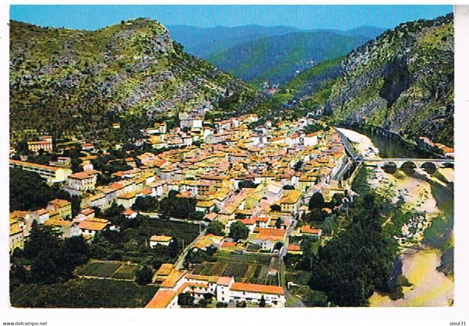 30   ANDUZE VUE AERIENNE SUR LA VILLE  1974 - Anduze