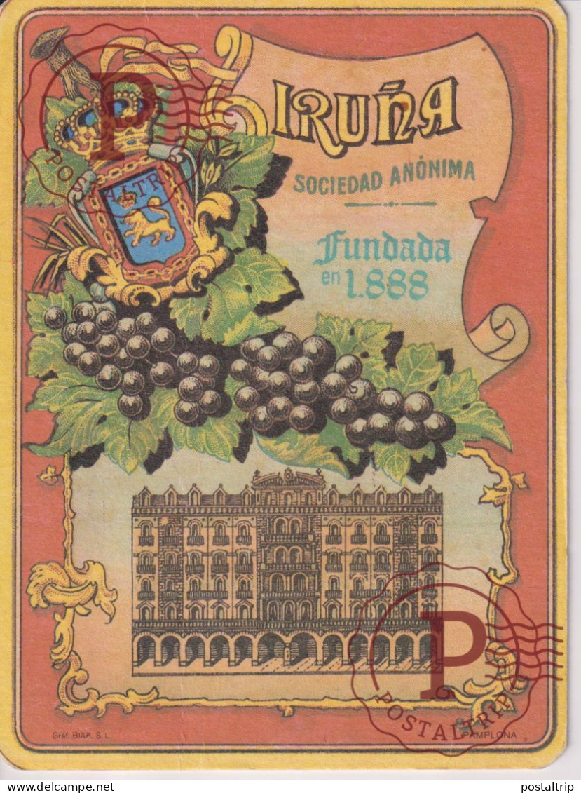 PUBLICIDAD. PUBLICITE. IRUÑA. SOCIEDAD ANONIMA FUNDADA EN 1888. 9X12CM - Werbepostkarten