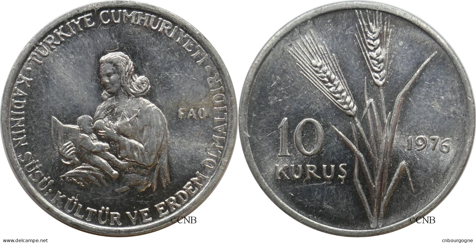 Turquie - République - 10 Kurus 1976 - SUP/MS60 - RARE - Mon6068 - Turkije