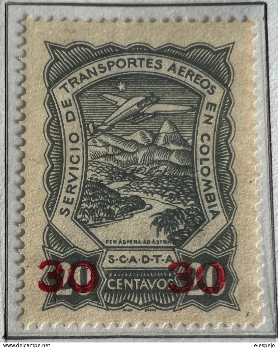 Kolumbien 1923: SCADTA: Landscape With Airplane Mi:CO-SCADTA 41 - Colombia