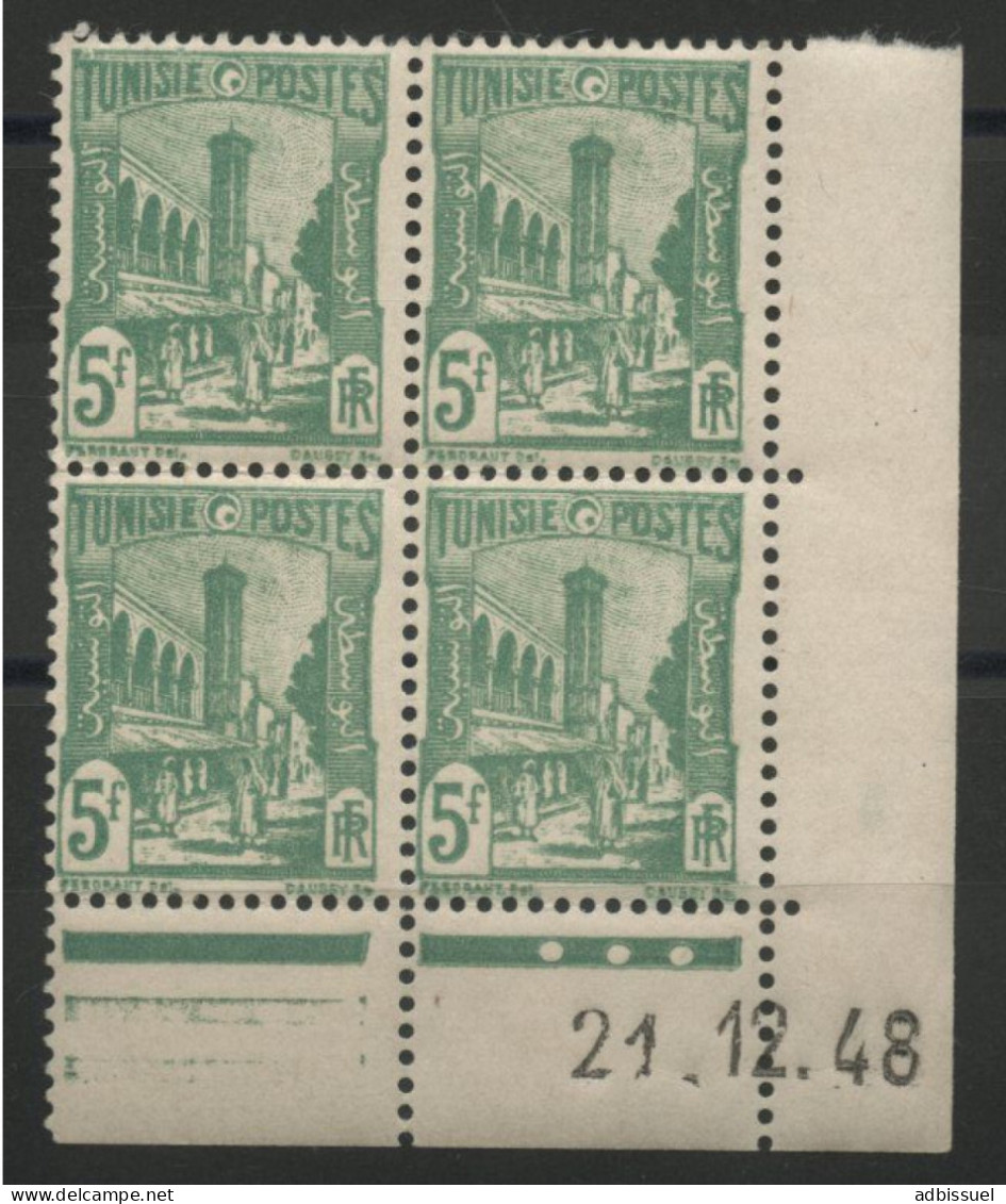 TUNISIE N° 288B Bloc Avec Coin Daté 21/12/48 Neuf ** Sans Charnière (MNH) - Nuevos