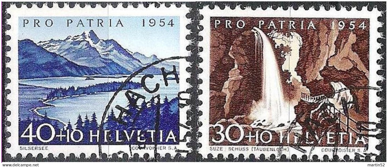 Schweiz Suisse Pro Patria 1954: Suze+Silsersee Zu WII 69+70 Mi 600+601 Yv 551+552 Mit ⊙ RORSCHACH (Zu CHF 25.00) - Gebraucht