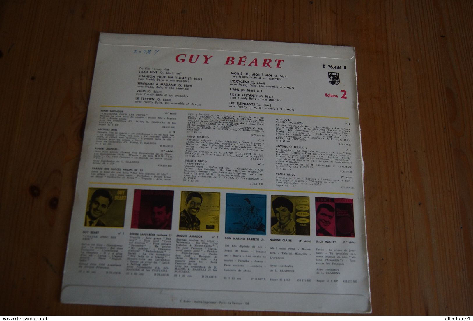 GUY BEART L EAU VIVE 25 CM 1959 - Autres - Musique Française