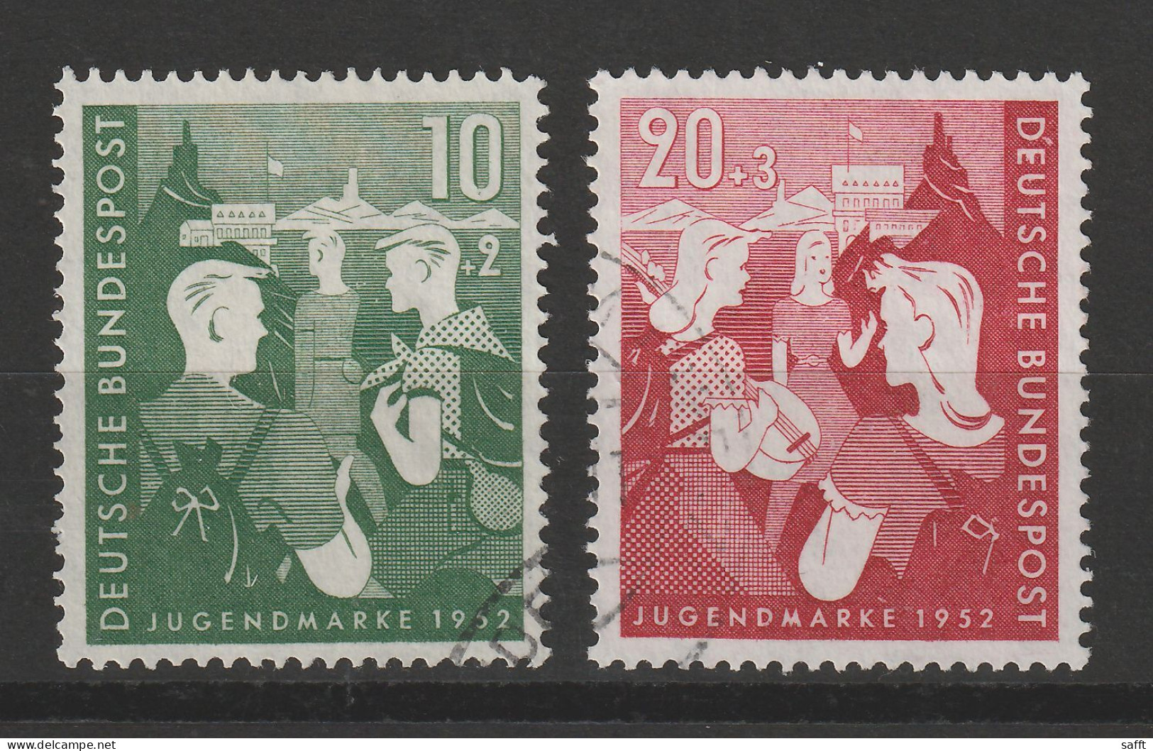 Bund 153/154 Gestempelt - Jugendherberge 1952 - Usados