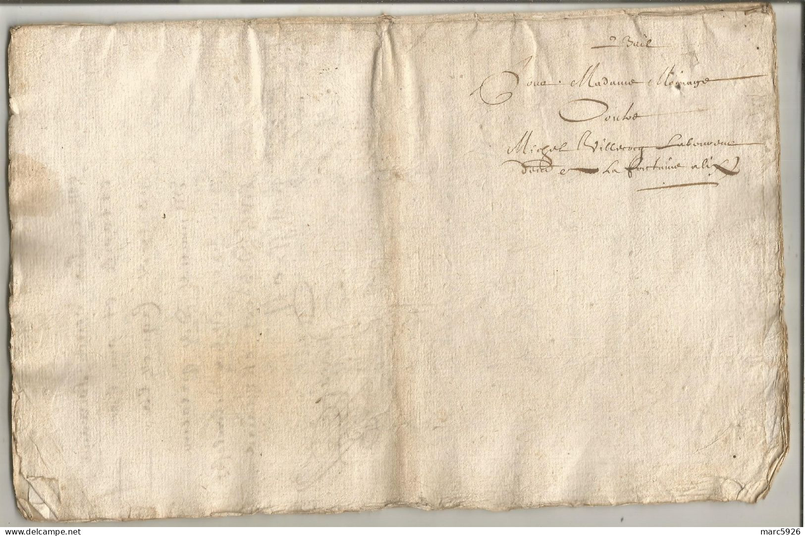 N°1966 ANCIENNE LETTRE DE PAR DEVANT LES NOTAIRES ROYAUX A DECHIFFRER DATE 1663 - Documents Historiques