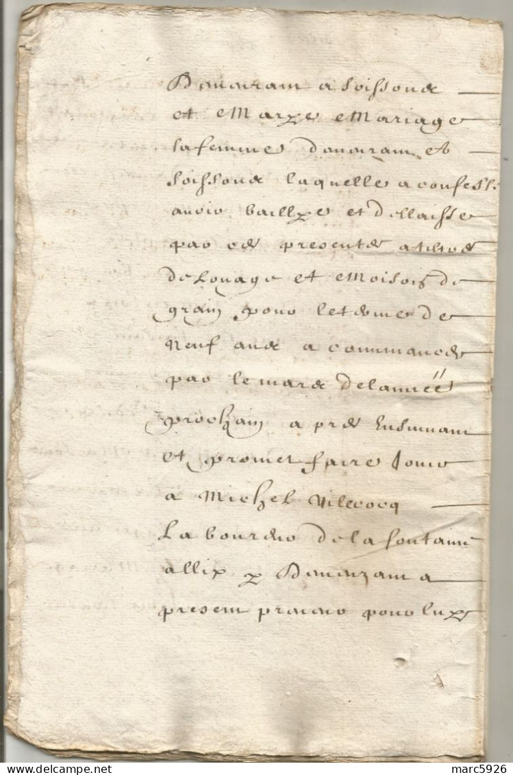 N°1966 ANCIENNE LETTRE DE PAR DEVANT LES NOTAIRES ROYAUX A DECHIFFRER DATE 1663 - Documents Historiques