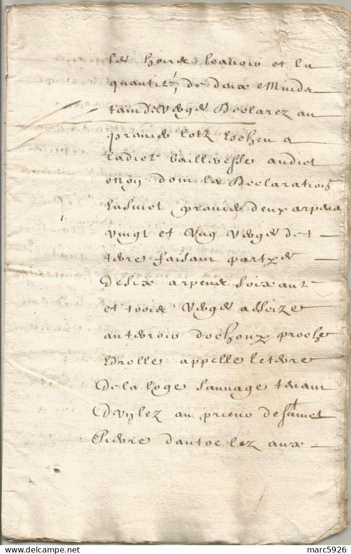 N°1966 ANCIENNE LETTRE DE PAR DEVANT LES NOTAIRES ROYAUX A DECHIFFRER DATE 1663 - Documents Historiques