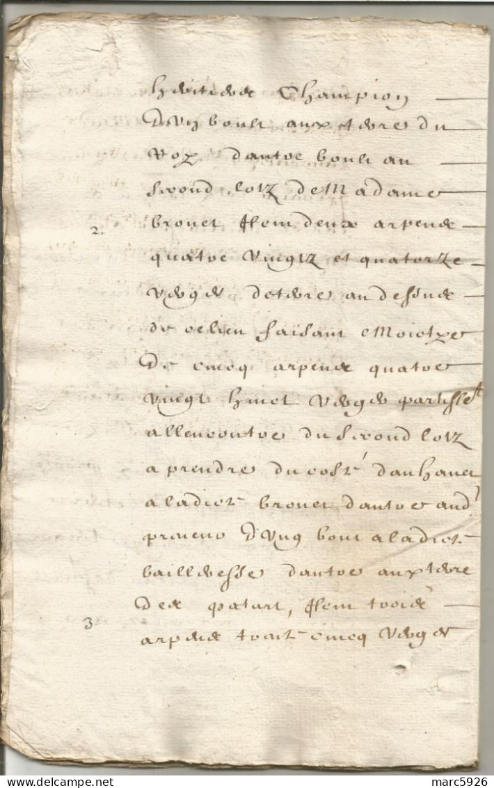 N°1966 ANCIENNE LETTRE DE PAR DEVANT LES NOTAIRES ROYAUX A DECHIFFRER DATE 1663 - Historische Dokumente