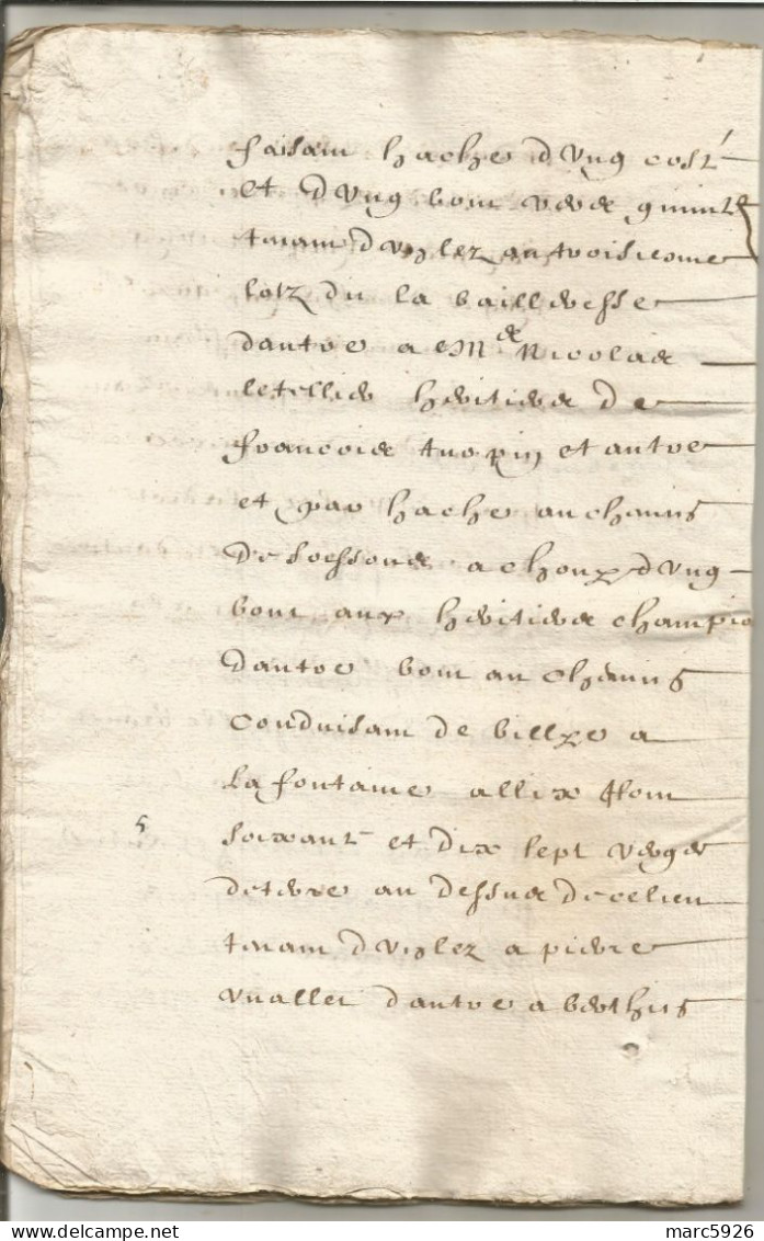 N°1966 ANCIENNE LETTRE DE PAR DEVANT LES NOTAIRES ROYAUX A DECHIFFRER DATE 1663