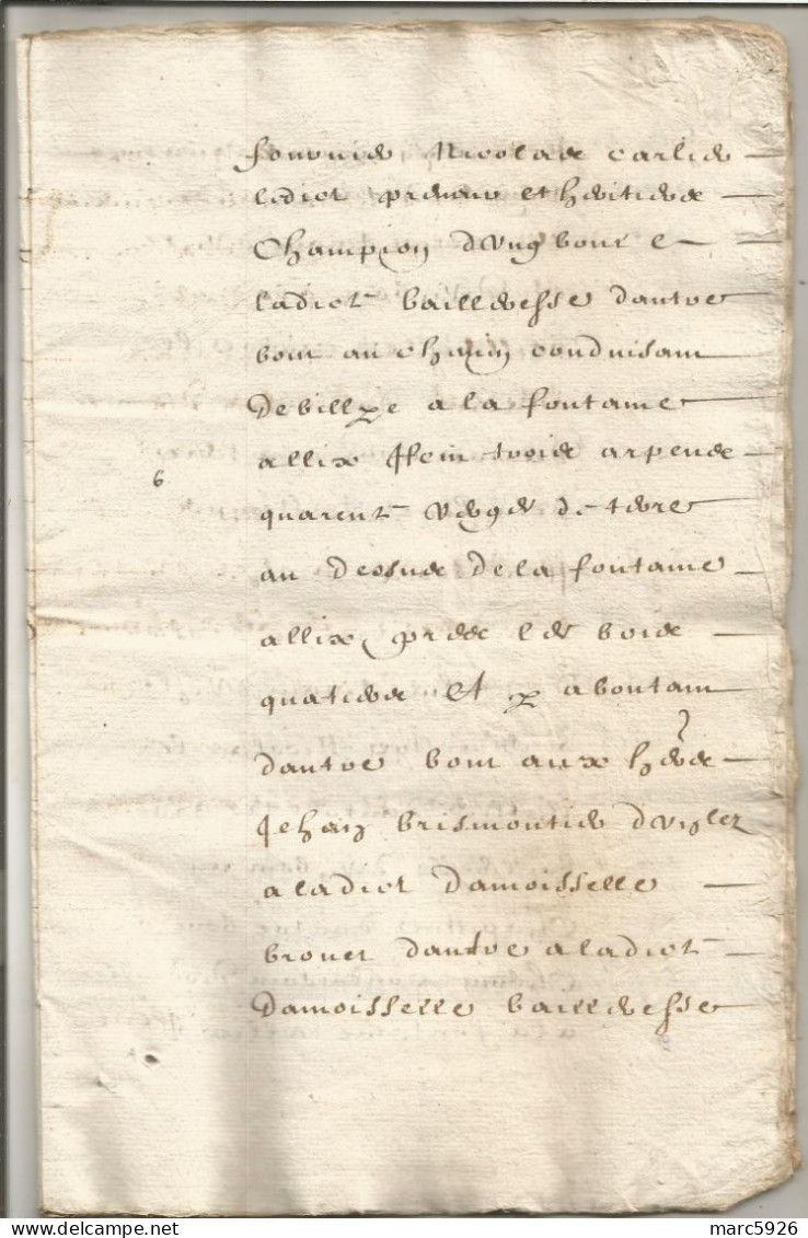 N°1966 ANCIENNE LETTRE DE PAR DEVANT LES NOTAIRES ROYAUX A DECHIFFRER DATE 1663