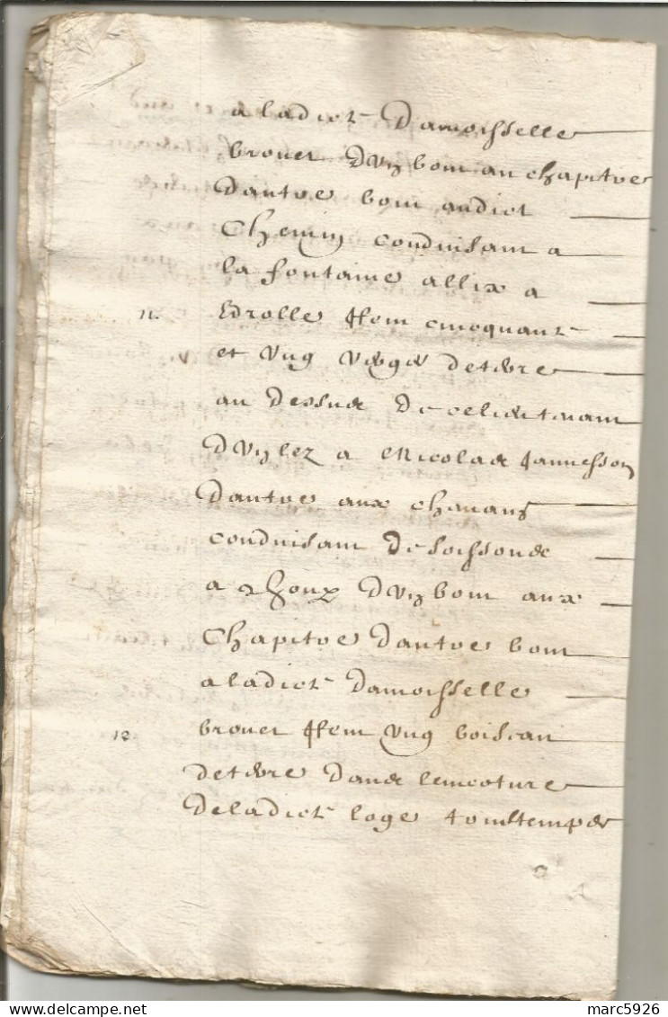 N°1966 ANCIENNE LETTRE DE PAR DEVANT LES NOTAIRES ROYAUX A DECHIFFRER DATE 1663