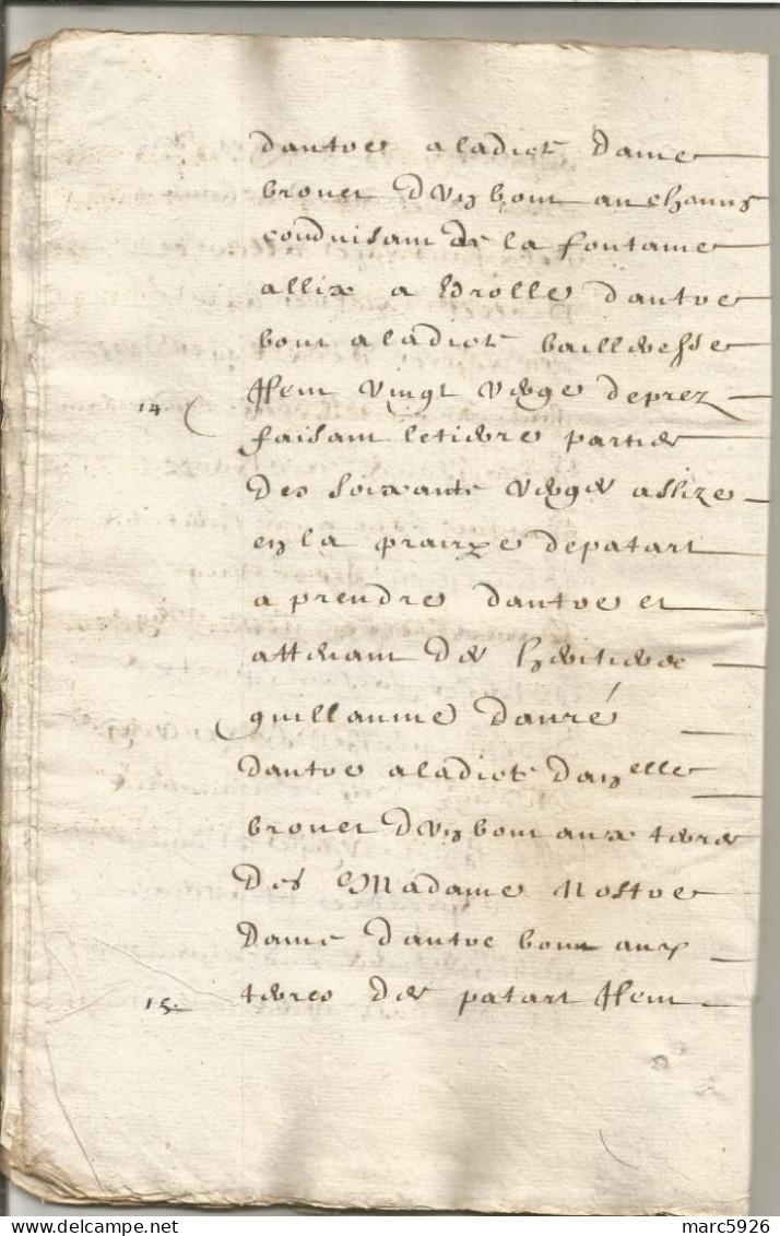 N°1966 ANCIENNE LETTRE DE PAR DEVANT LES NOTAIRES ROYAUX A DECHIFFRER DATE 1663