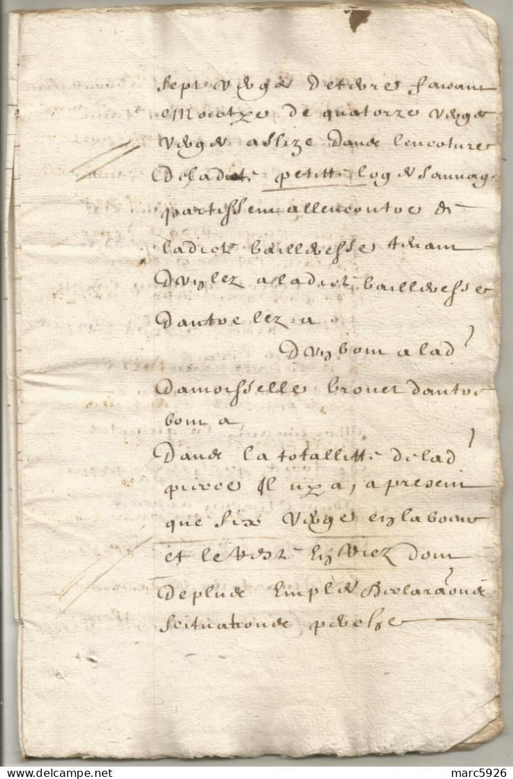 N°1966 ANCIENNE LETTRE DE PAR DEVANT LES NOTAIRES ROYAUX A DECHIFFRER DATE 1663