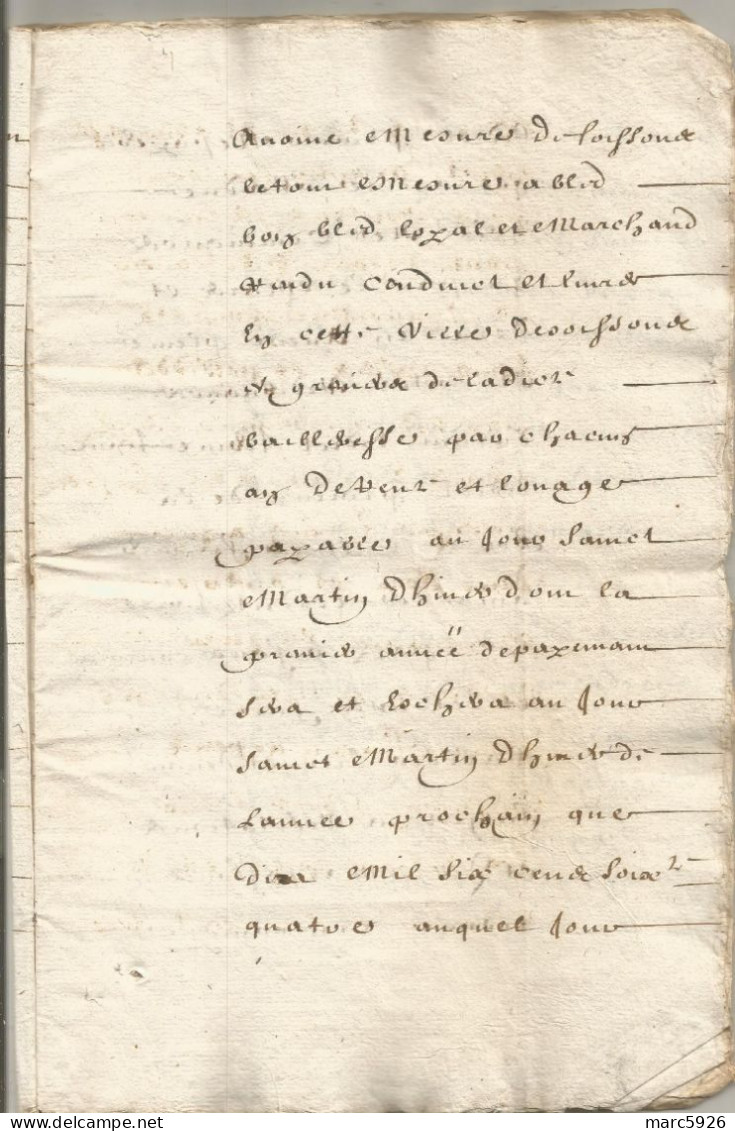 N°1966 ANCIENNE LETTRE DE PAR DEVANT LES NOTAIRES ROYAUX A DECHIFFRER DATE 1663