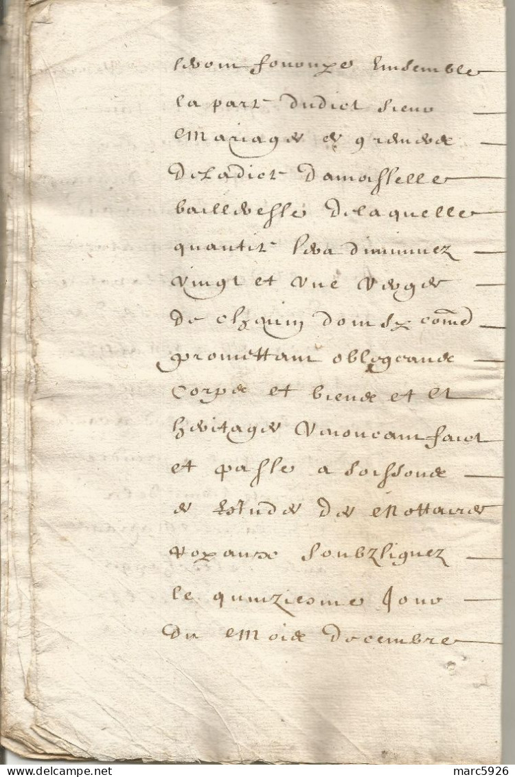 N°1966 ANCIENNE LETTRE DE PAR DEVANT LES NOTAIRES ROYAUX A DECHIFFRER DATE 1663