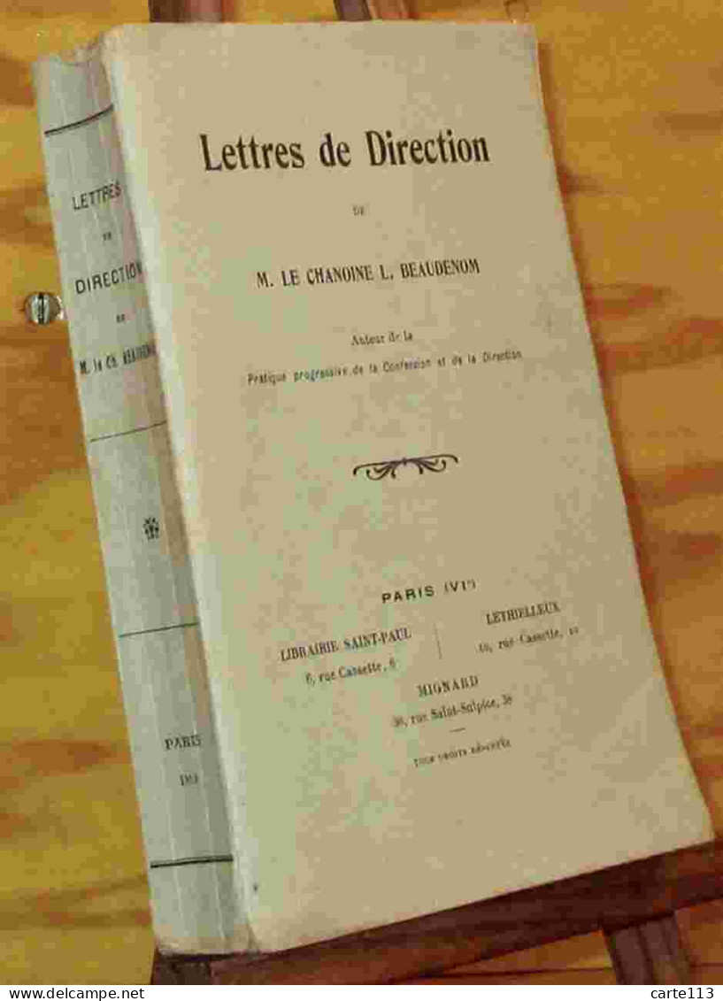 BEAUDENOM Leopold Chanoine  - LETTRES DE DIRECTION - 1901-1940