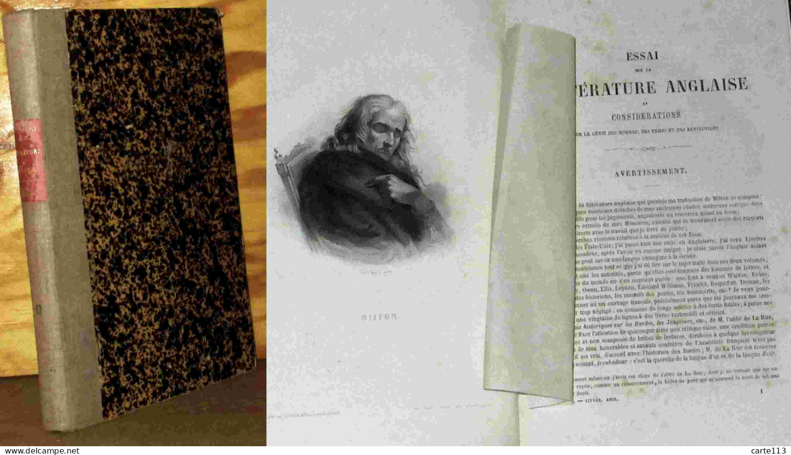 CHATEAUBRIAND Francois Rene De - ESSAI SUR LA LITTERATURE ANGLAISE - 1801-1900
