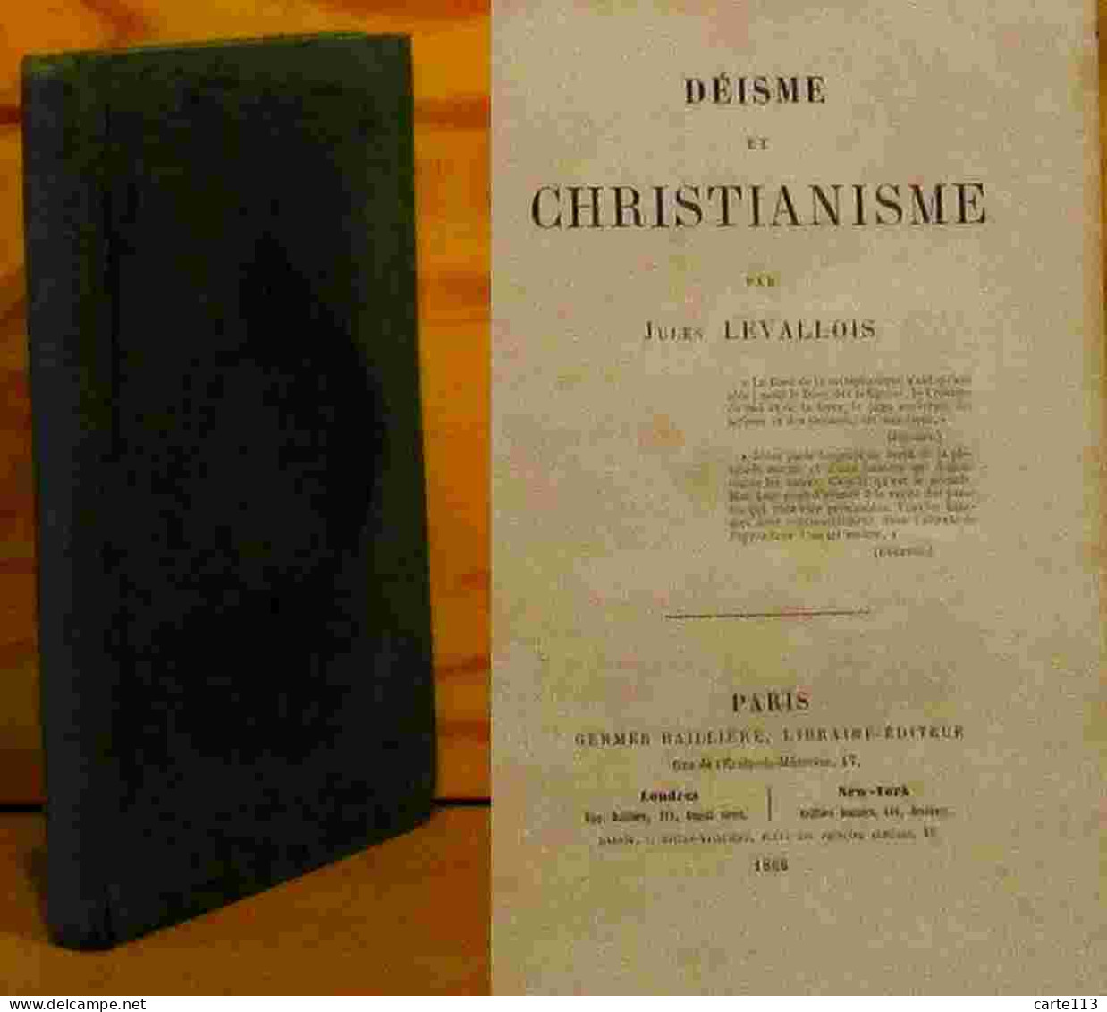 LEVALLOIS Jules - DEISME ET CHRISTIANISME - 1801-1900