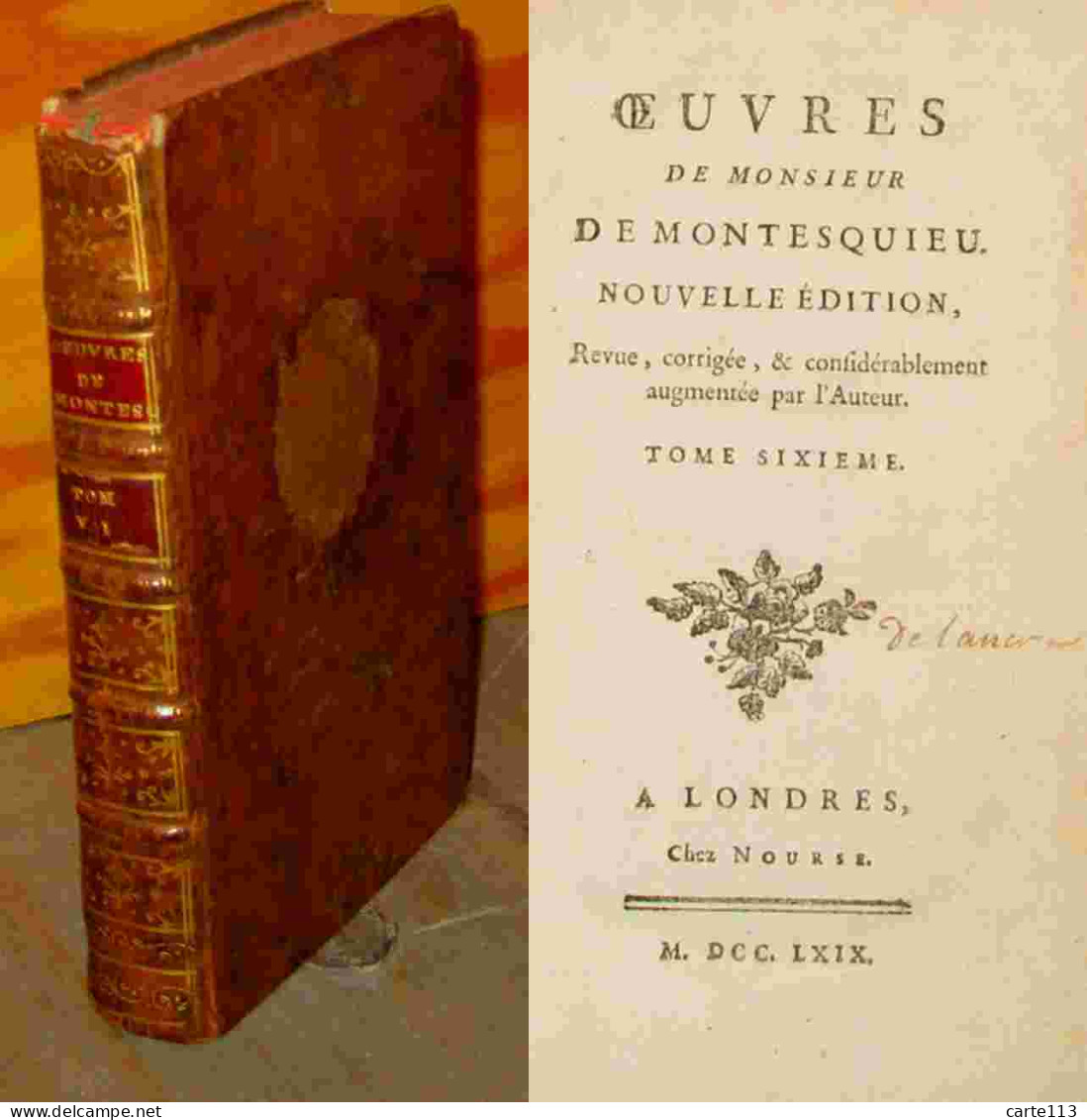 MONTESQUIEU Charles-Louis De Secondat, Baron De  - CONSIDERATIONS SUR LES CAUSES DE LA GRANDEUR DES ROMAINS ET DE LEUR D - 1701-1800