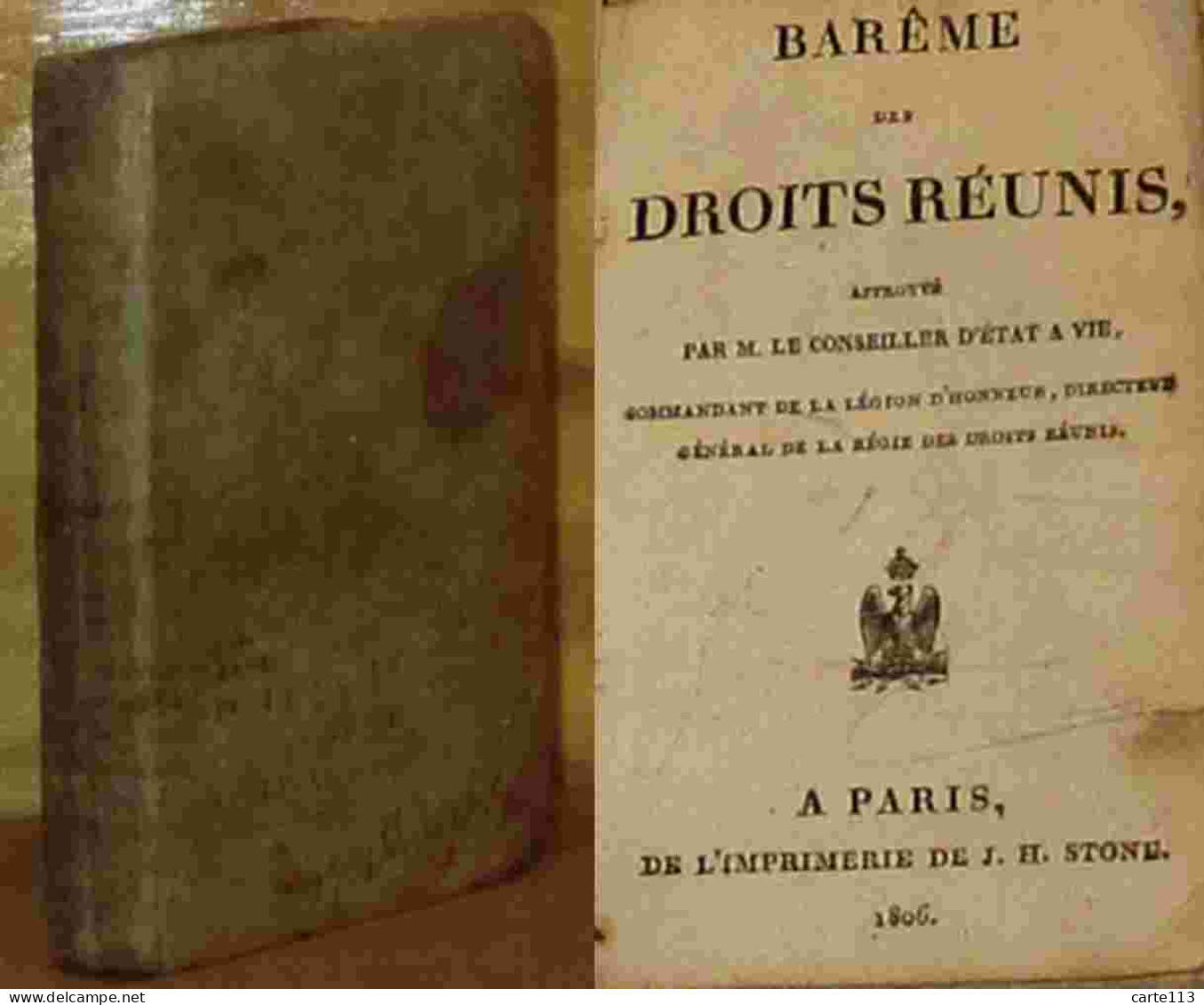 ANONYME  - BAREME DES DROITS REUNIS - 1801-1900