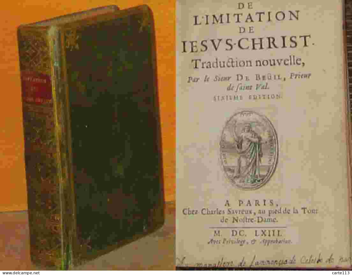 KEMPIS Thomas A. - DU BEUIL - DE L'IMITATION DE JESUS-CHRIST - Ante 18imo Secolo