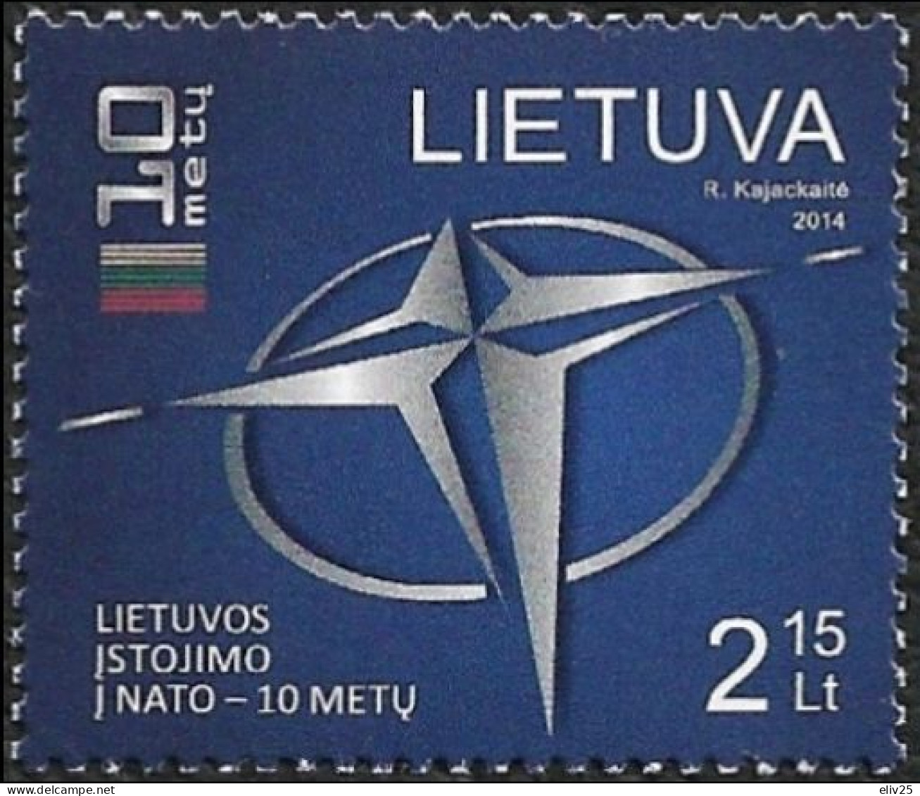 Lithuania 2014, 10th Anniversary Of NATO Membership - 1 V. MNH - OTAN