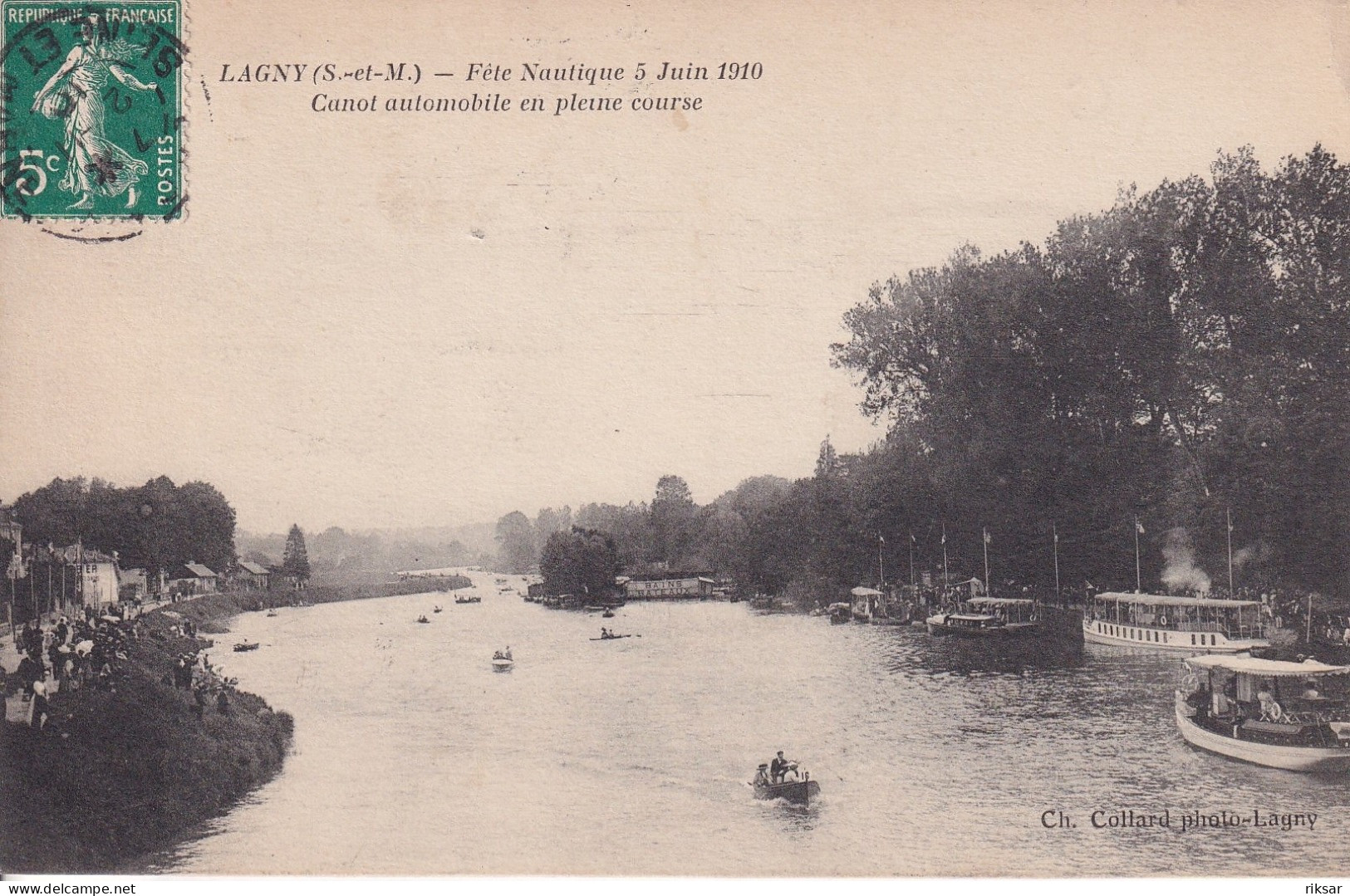 LAGNY SUR MARNE(FETE NAUTIQUE 1910) CANOT AUTOMOBILE - Lagny Sur Marne