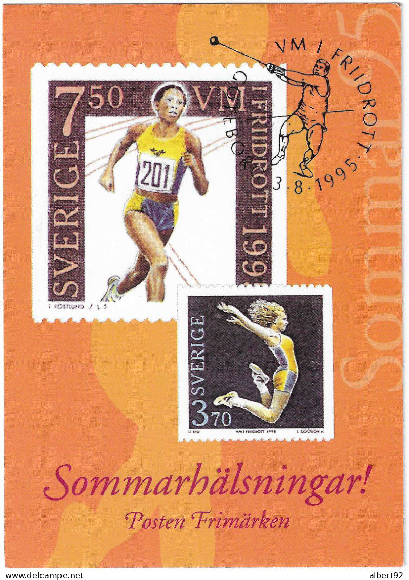 1995 Championnats Du Monde D'Athlétisme à Göteborg : 3 Documents, Lettre + Cartes Officielles - Athlétisme