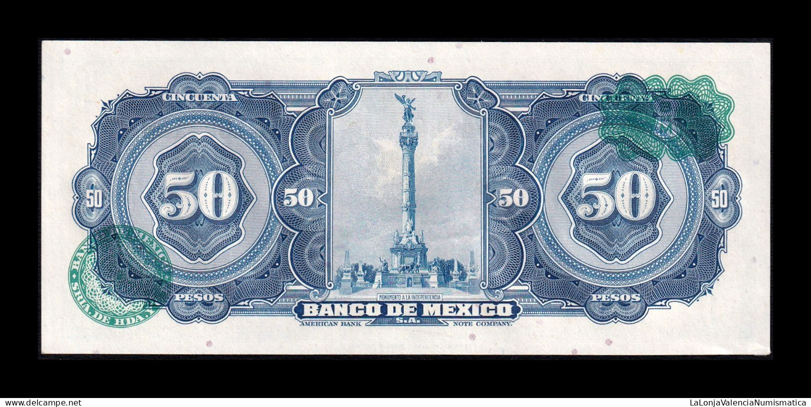 México 50 Pesos 1961 Pick 49n Serie LC Sc Unc - Mexico