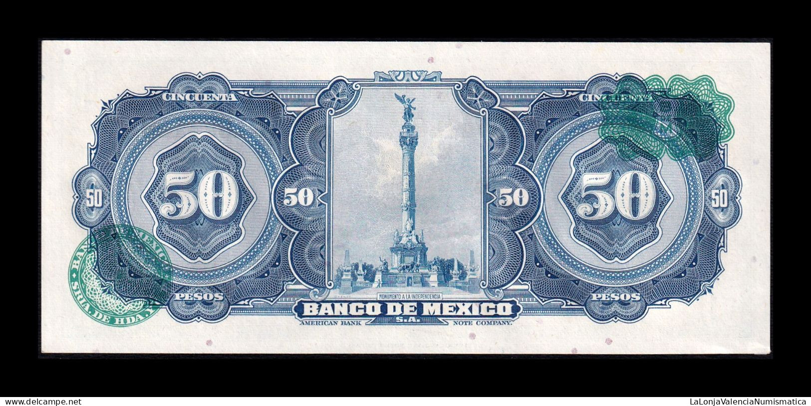 México 50 Pesos 1961 Pick 49n Serie LC Sc Unc - México