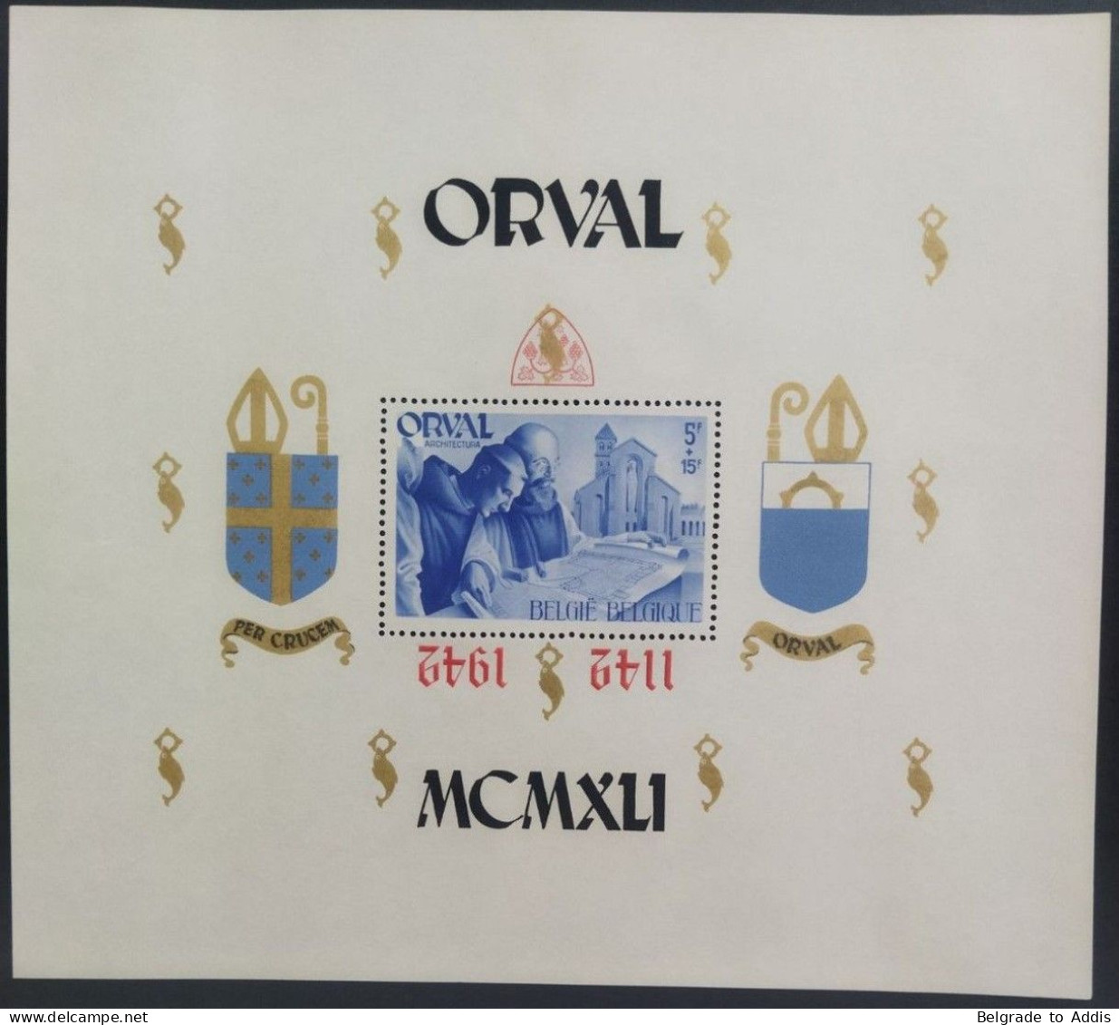 Belgique COB BL22 ERREUR Feuillet Orval Avec Surcharge Renversée ! 1942 MH / * - 1924-1960