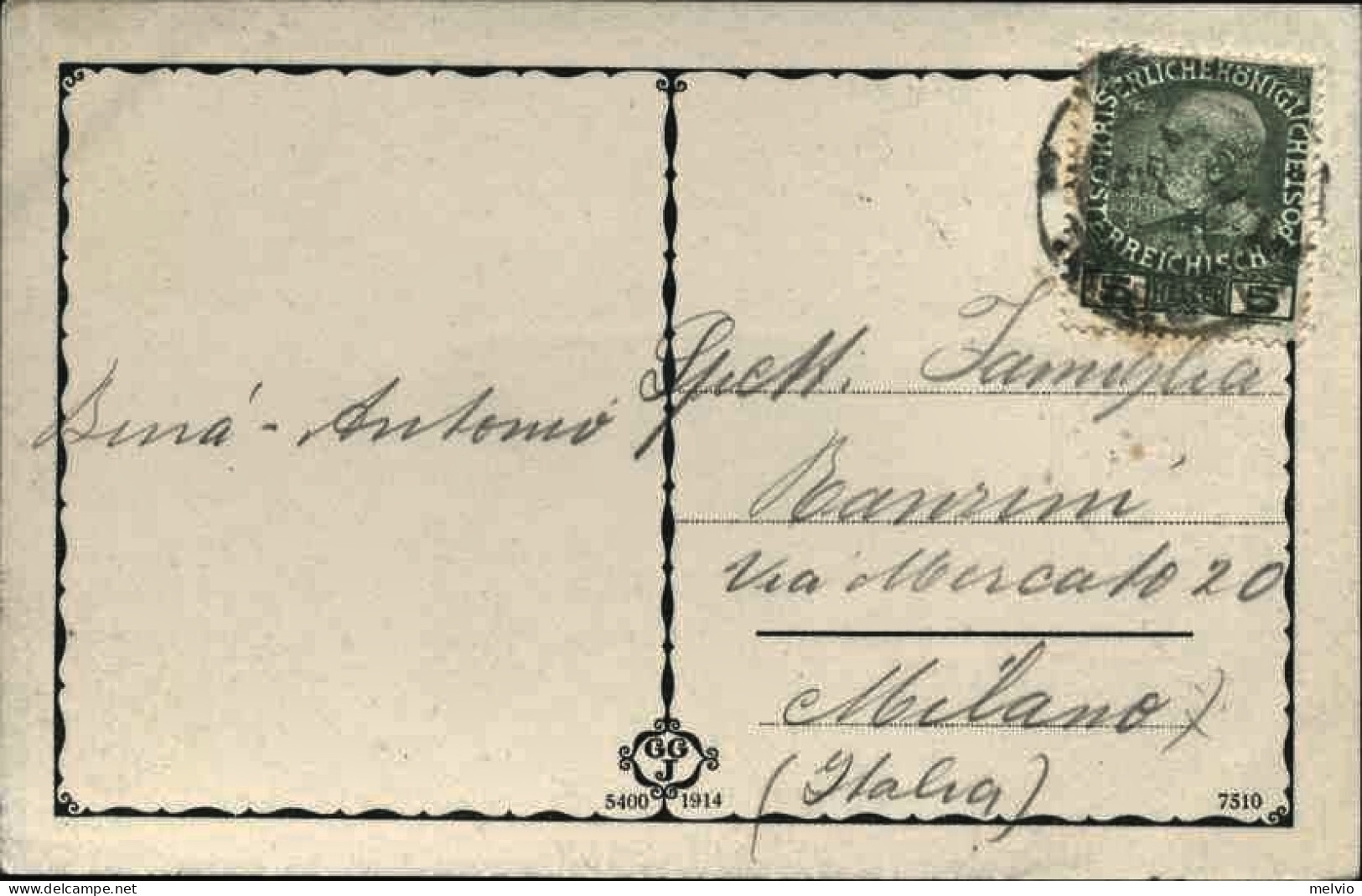 1909-Austria Cartolina "Trieste-Miramar"affrancata 5h.verde Francesco Giuseppe - Trieste