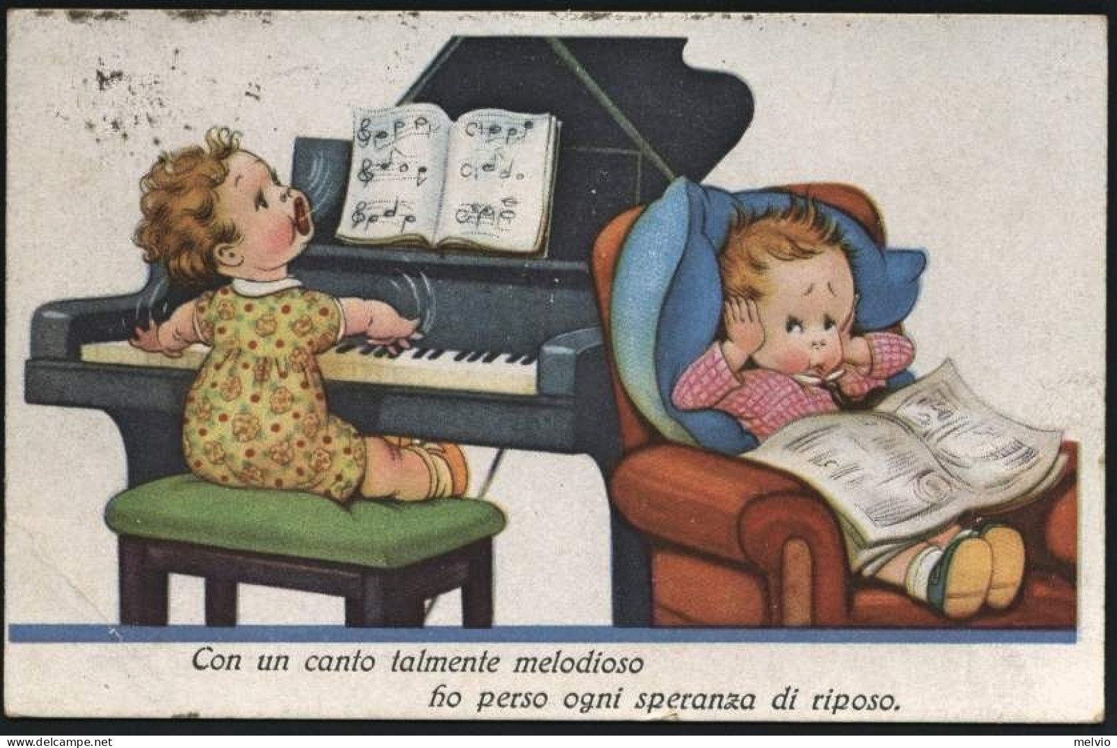 1942-"con Un Canto Talmente Melodioso"cartolina Umoristica Affrancata 5c.+25c.Im - Humour