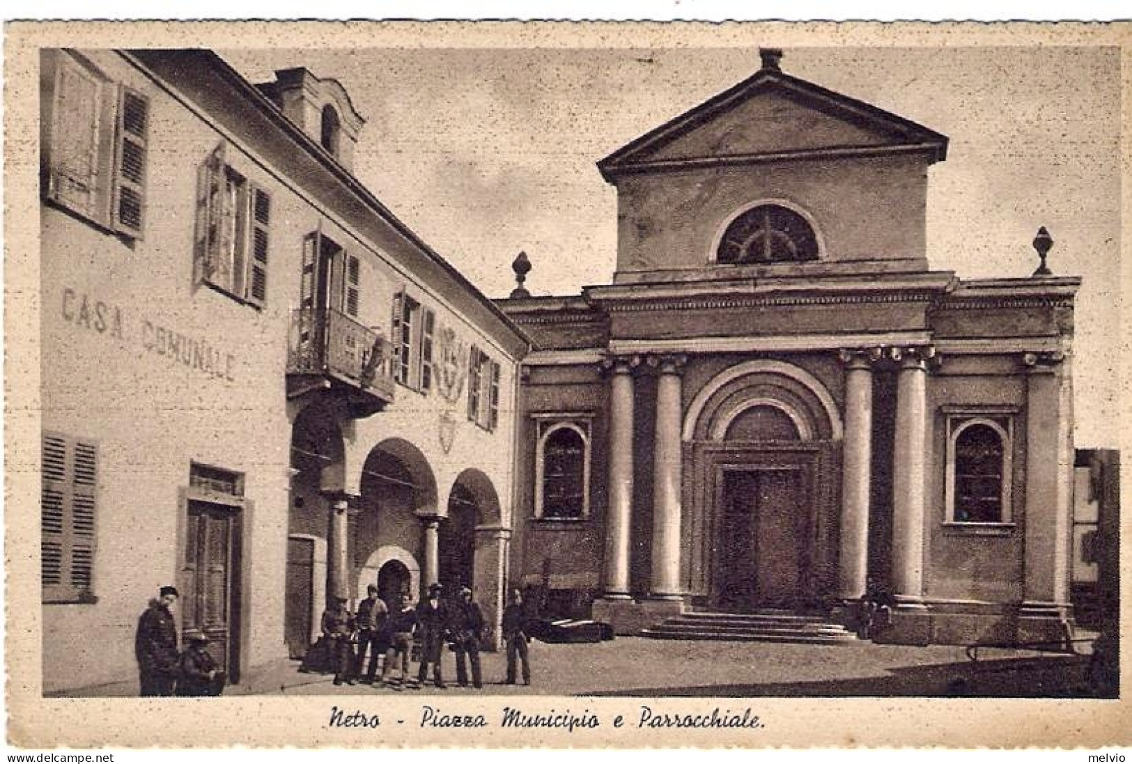 1930ca.-"Netro Biella-Piazza Municipio E Parrocchiale"non Viaggiata - Biella