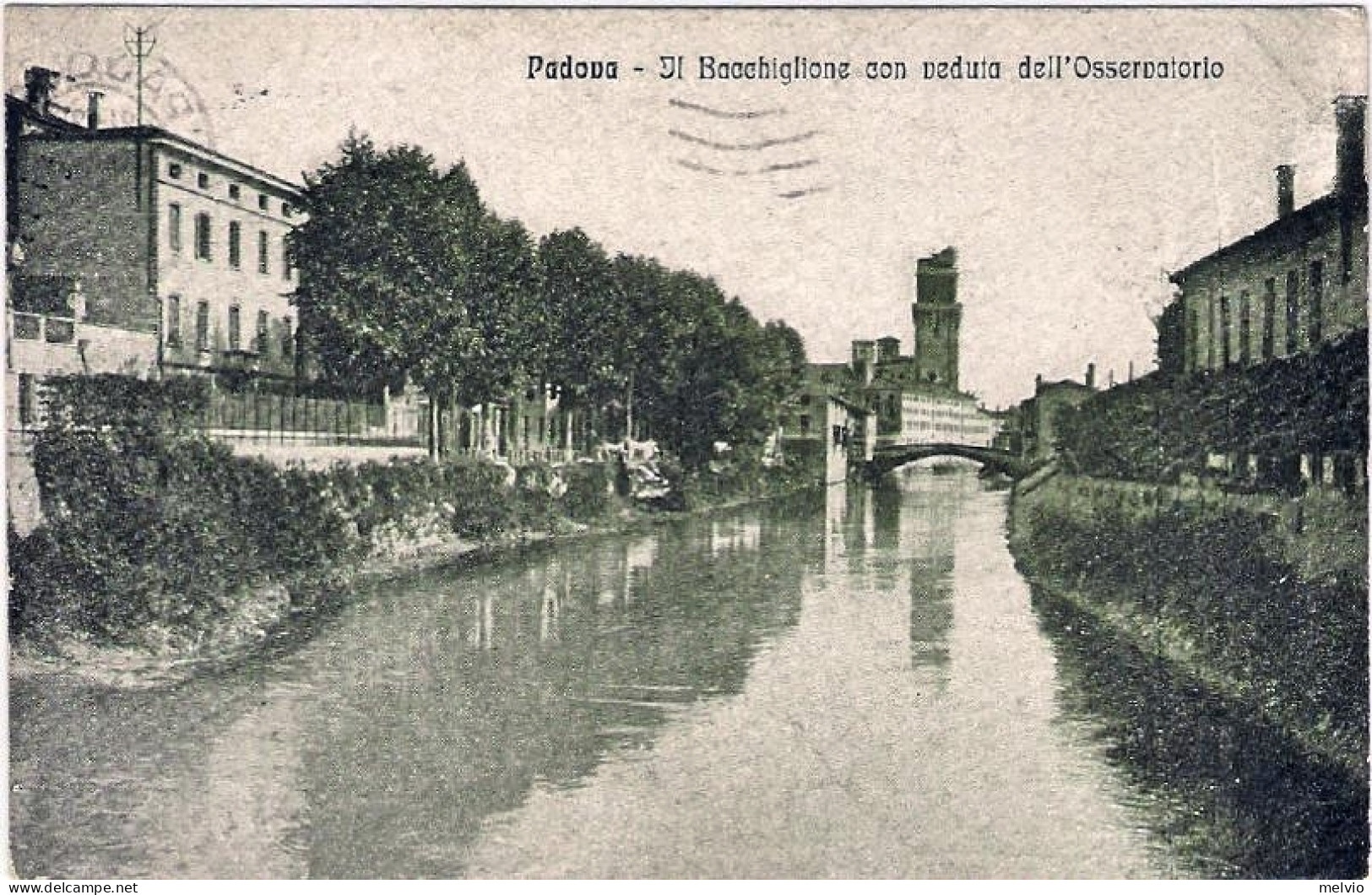 1923-"Padova-il Bacchiglione Con Veduta Dell'osservatorio" Affrancata 10c.Leoni - Padova (Padua)