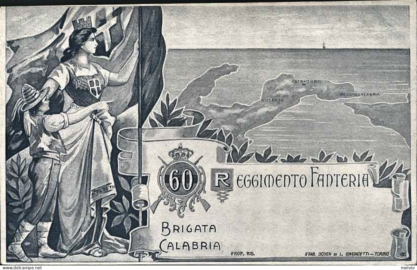 1904circa-nuova Rifilata In Un Punto In Alto "60 Reggimento Fanteria-Brigata Cal - Patriotiques