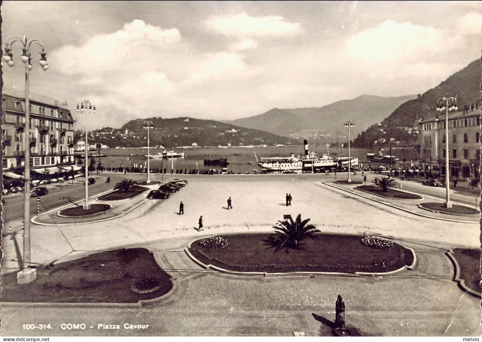 1948-cartolina Foto "Como Piazza Cavour"affrancata L.5+L.6 Democratica - Como