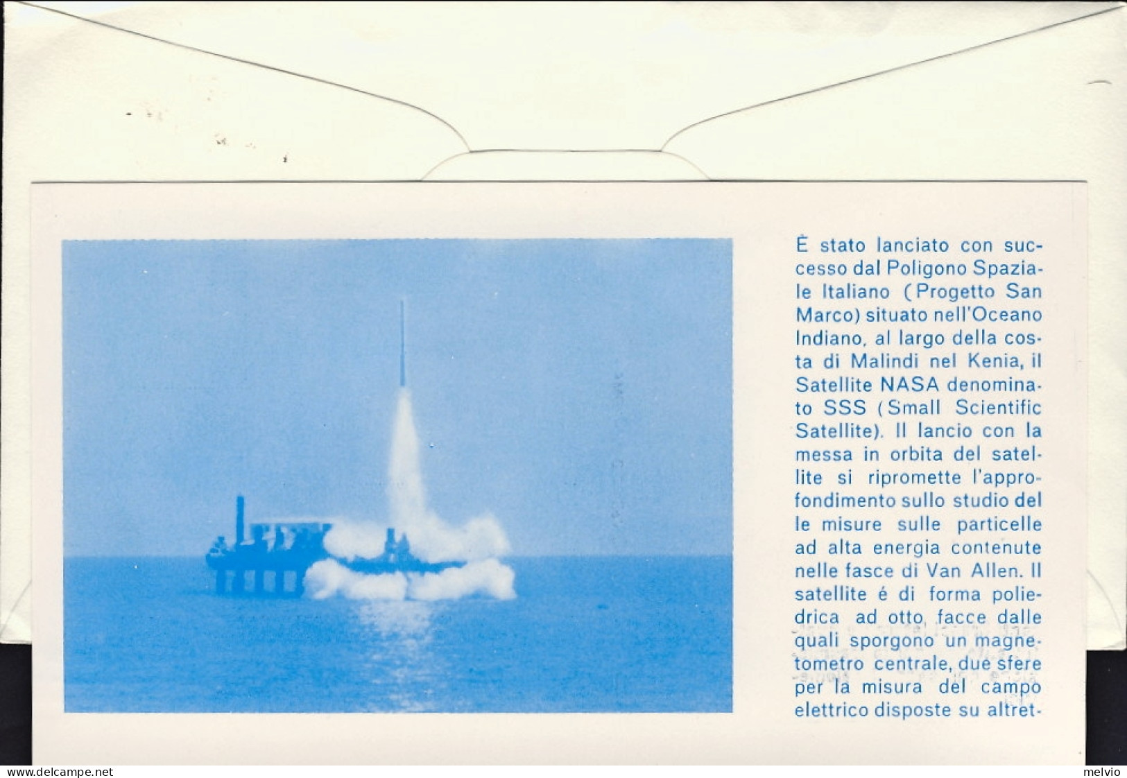 1971-Kenya Busta Con Cartolina Annessa Sul Lancio Del Satellite NASA Dalla Piatt - Kenia (1963-...)