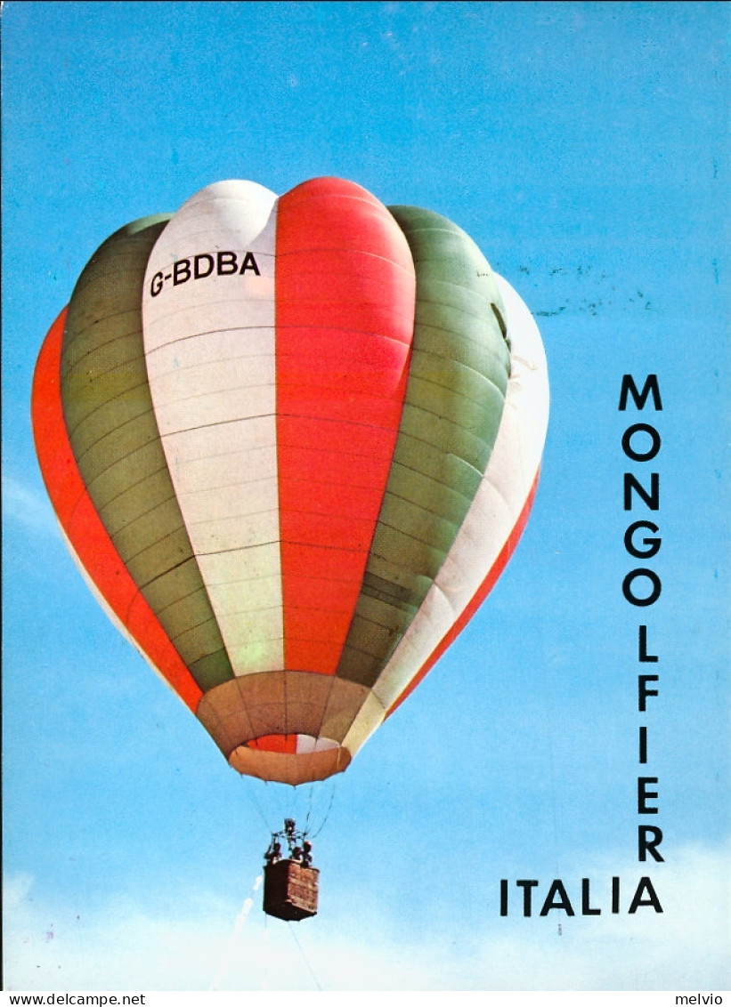 1979-cartolina Mongolfiera Italia Bollo Amaranto Posta Con Pallone Mongolfiera S - Poste Aérienne